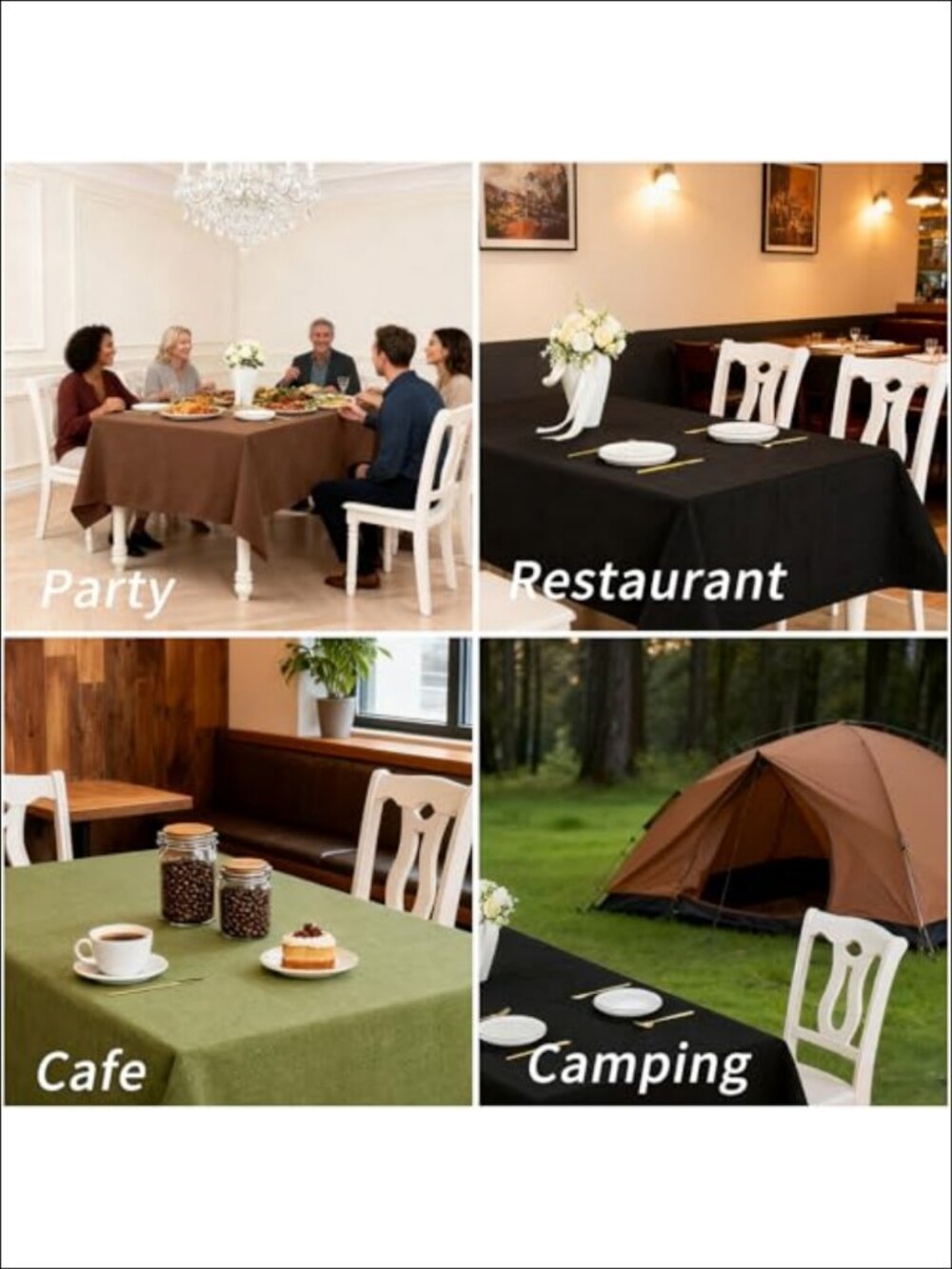 Linen Textured Waterproof Wrinkle-Free Tablecloth Rectangular Dining Cover - Picture 4 of 6